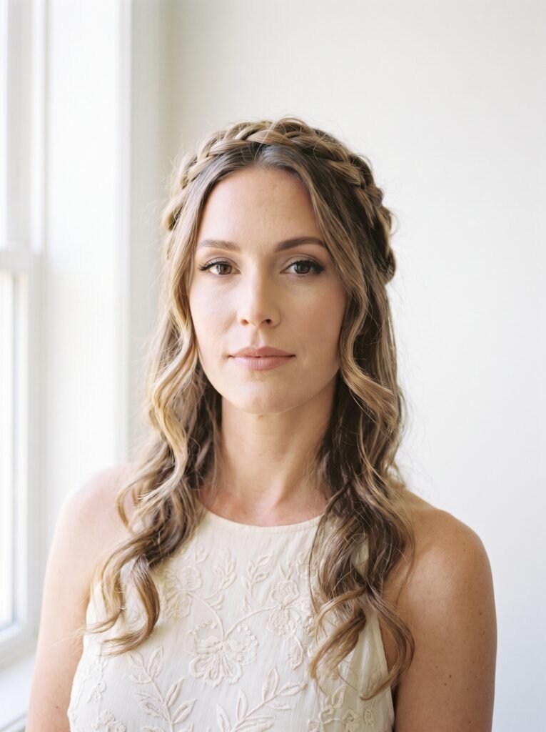 braided crown with loose waves 202607271419