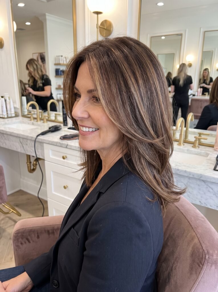 mature woman with brunette balayage 202607301416