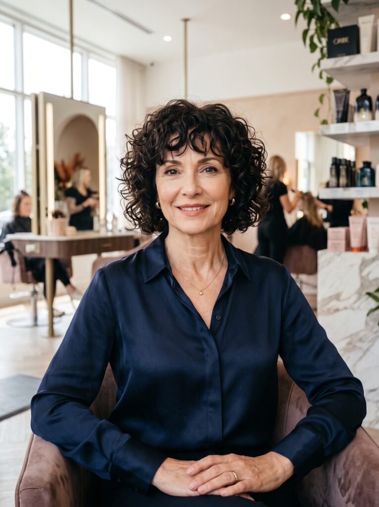 mature woman with curly bob 202607290942