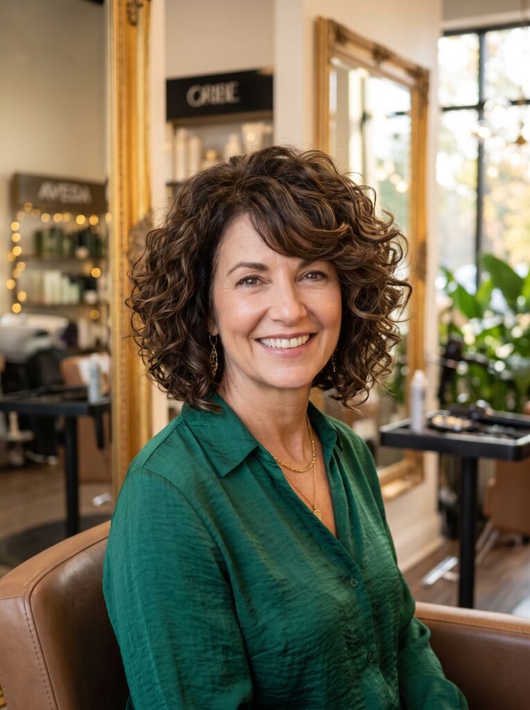 mature woman with curly bob 202607290944