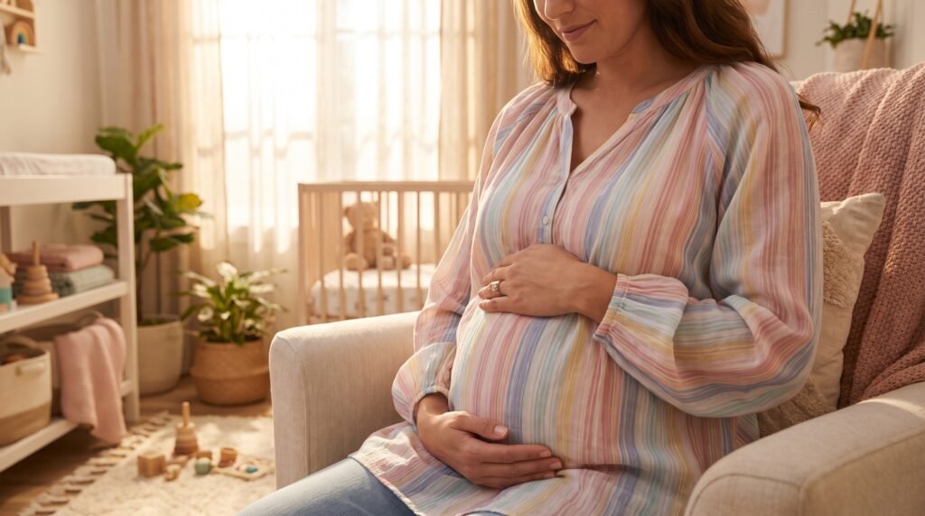 pregnant woman in decorated nursery 202607101037 pregnant woman in decorated nursery 202607101037