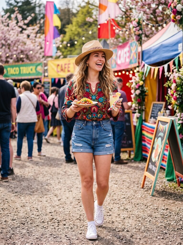 woman enjoying outdoor food fest… 202607251004