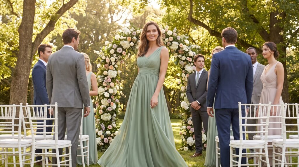 woman in green gown wedding 202607120930