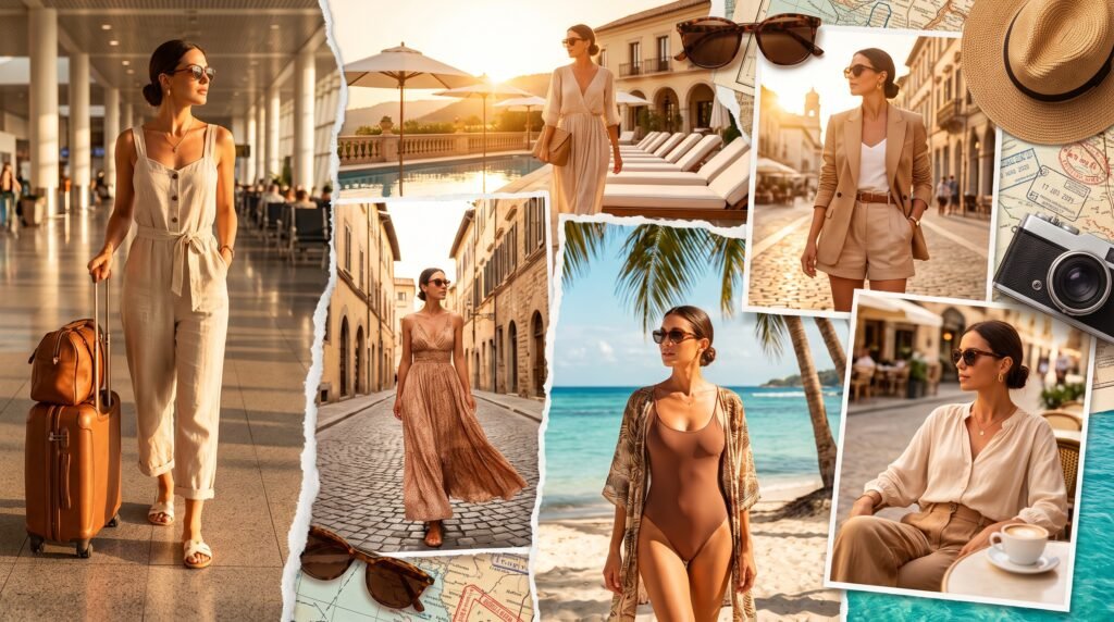 25 Best Outfits for Summer Travel You'll Love (2026) woman in summer travel outfits 202607141004