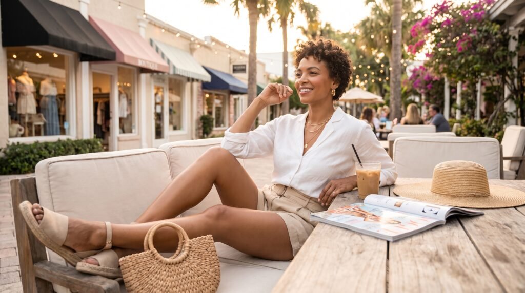 woman relaxing at outdoor cafe 202607091102