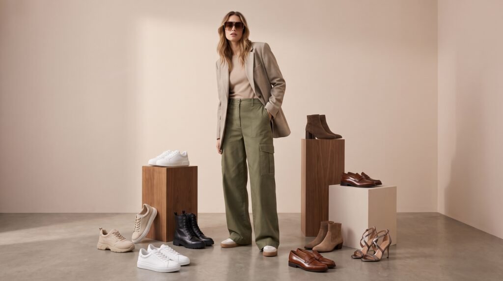 Cargo Pants Outfits: 18 Stylish Ways to Wear This Timeless Trend in 2026 woman wearing olive cargo pants 202607150919