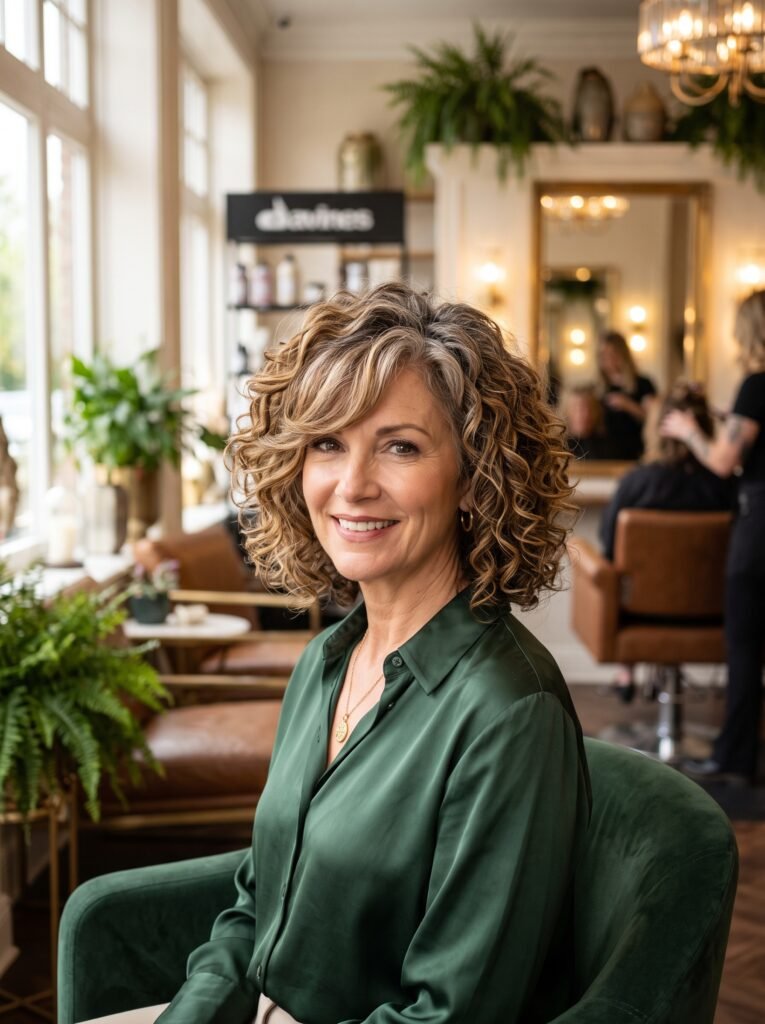 woman with curly bob bangs 202607290950