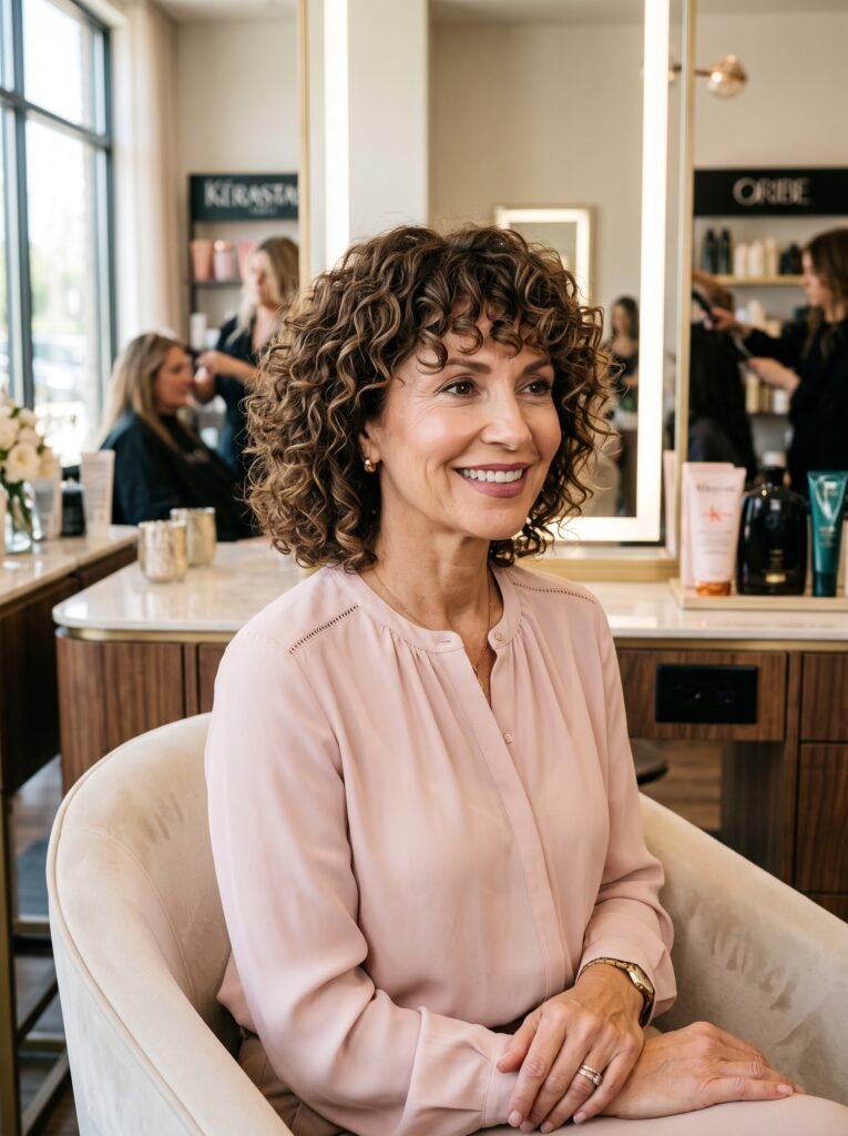 woman with curly bob bangs 202607291007