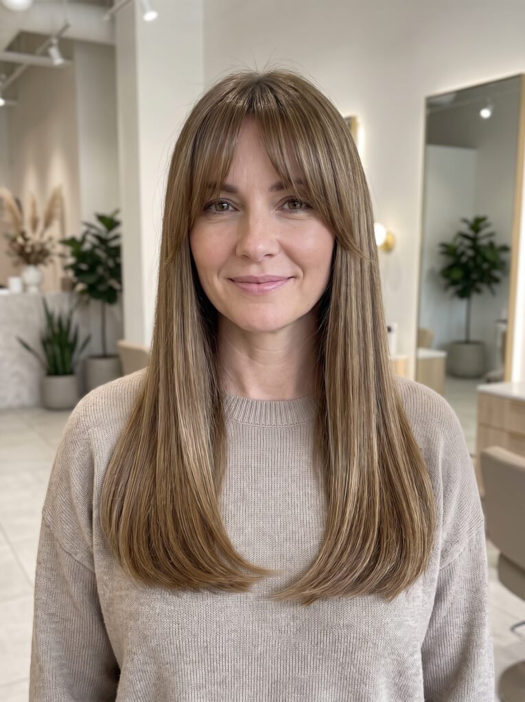 woman with long blunt hair 202607271357