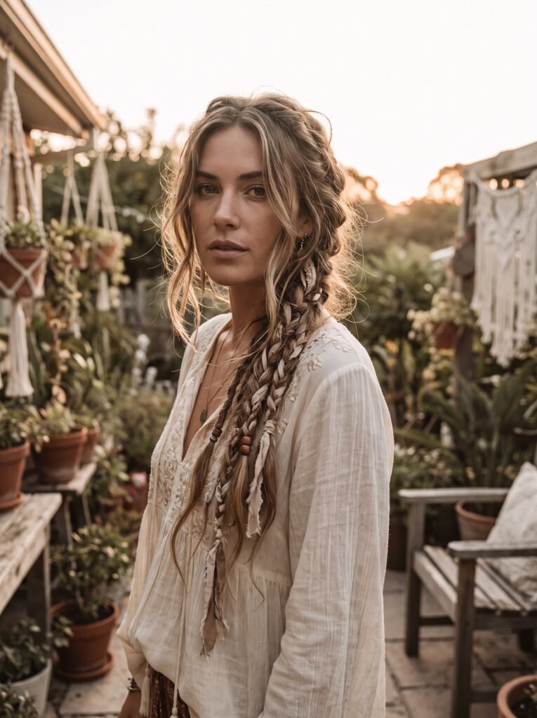 woman with messy bohemian braids 202607271403