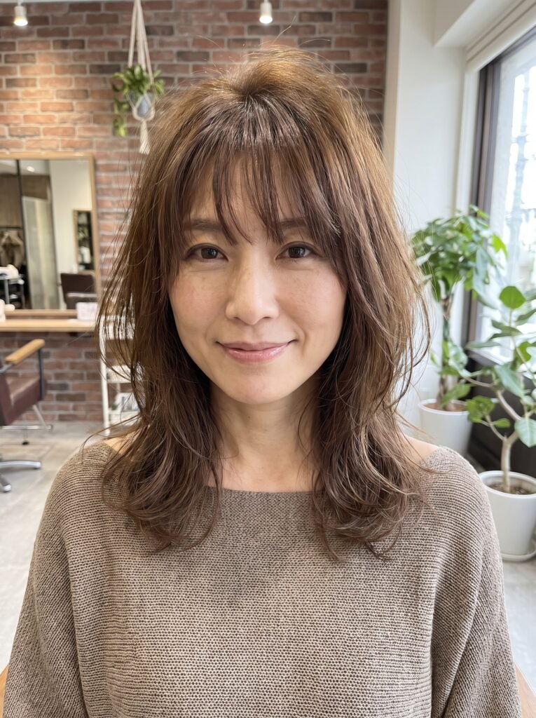 woman with wispy bangs layers 202607271419