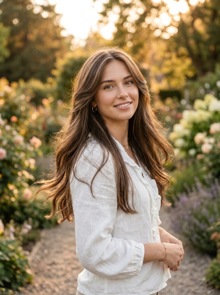young woman outdoors golden hour 202607231211