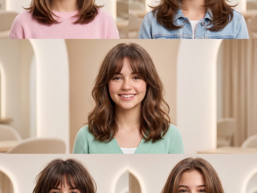 Medium Haircut for Teenage Girls with Layers