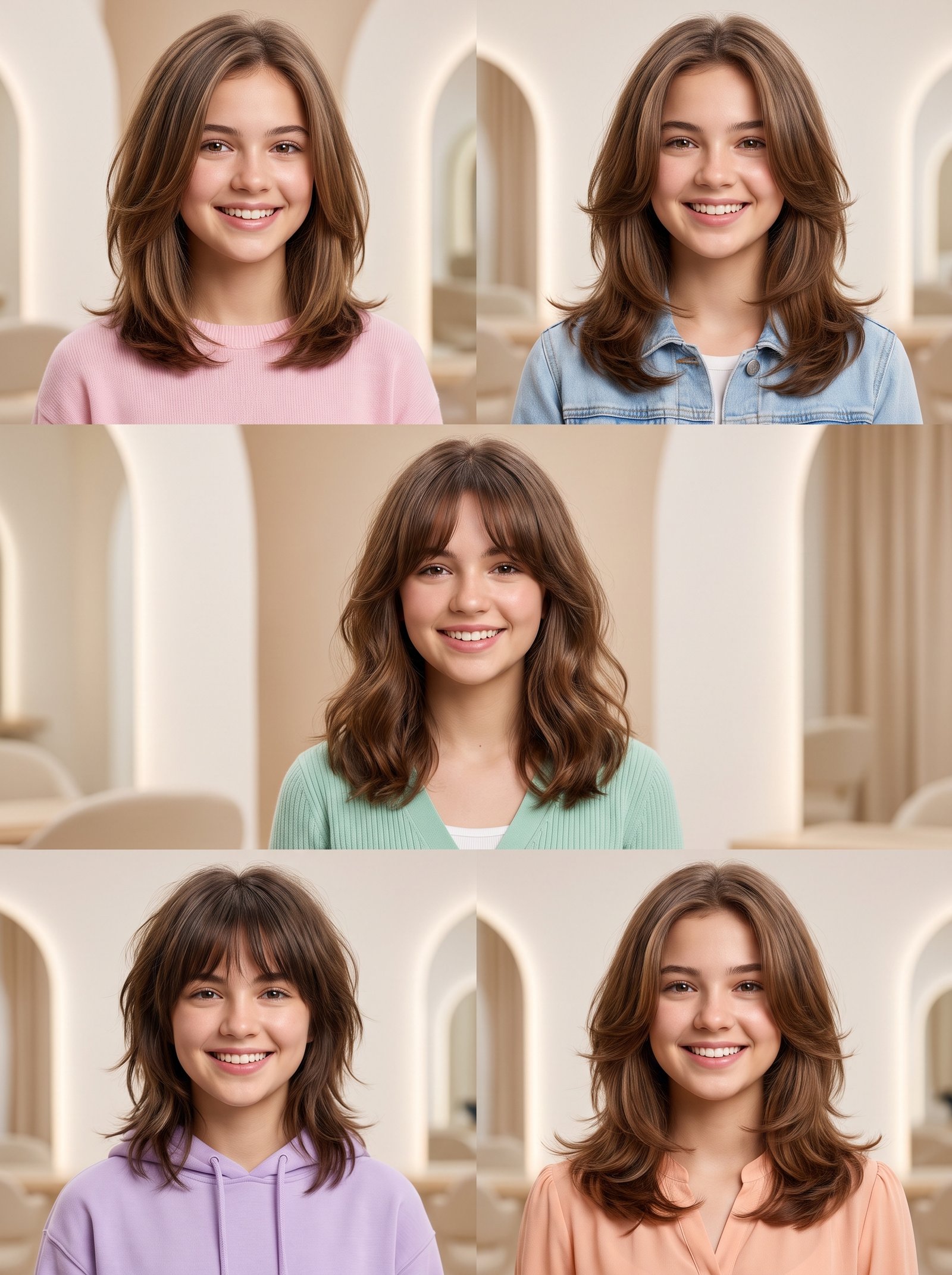 Medium Haircut for Teenage Girls with Layers