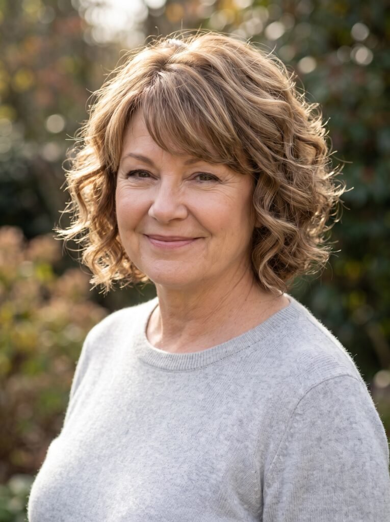 mature woman wearing gray sweater 202608031358