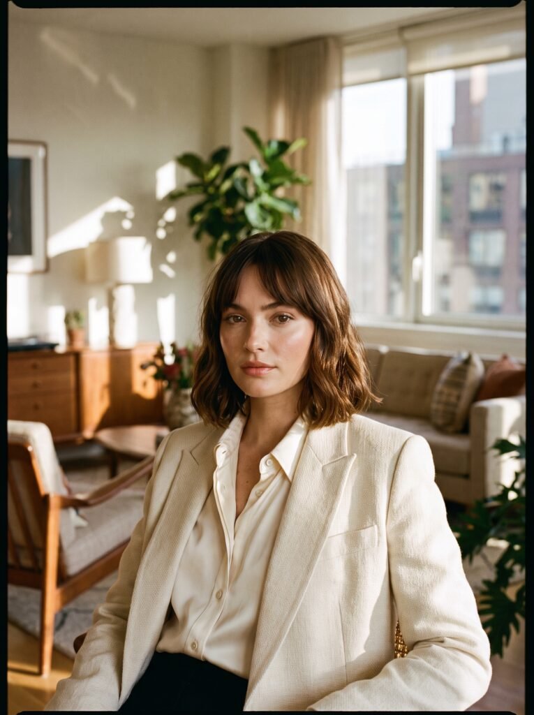 stylish woman posing in apartment 202608120933