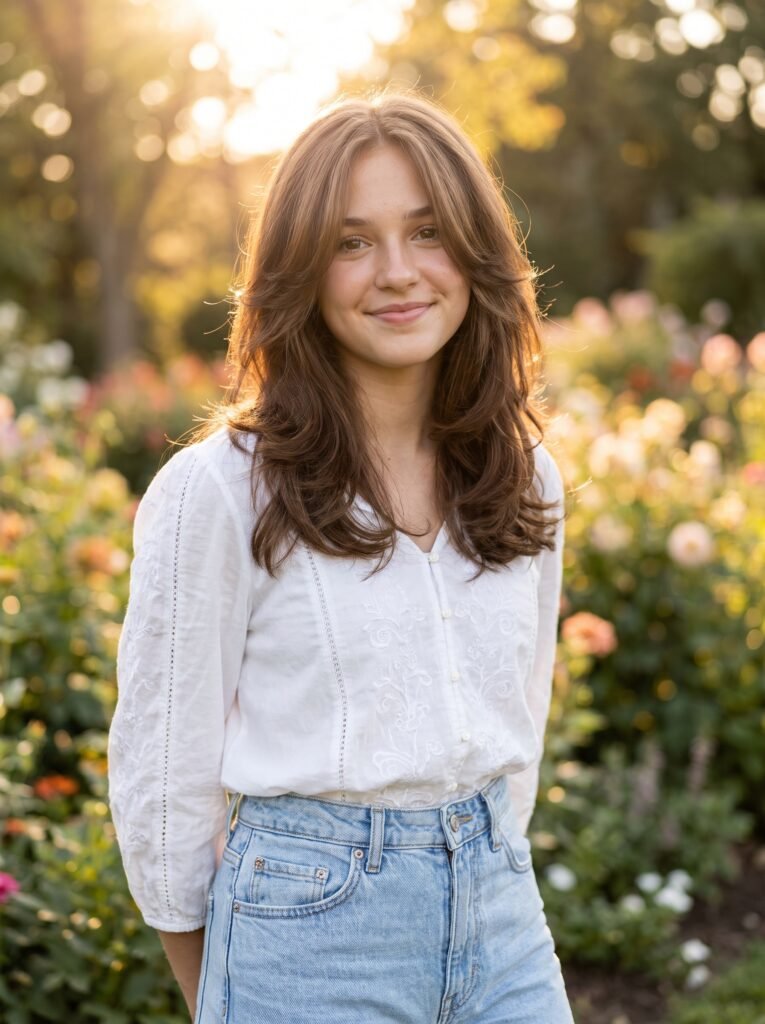 teenage girl with layered haircut 202608041417