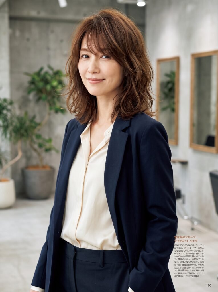 woman posing with wavy hairstyle 202608090931