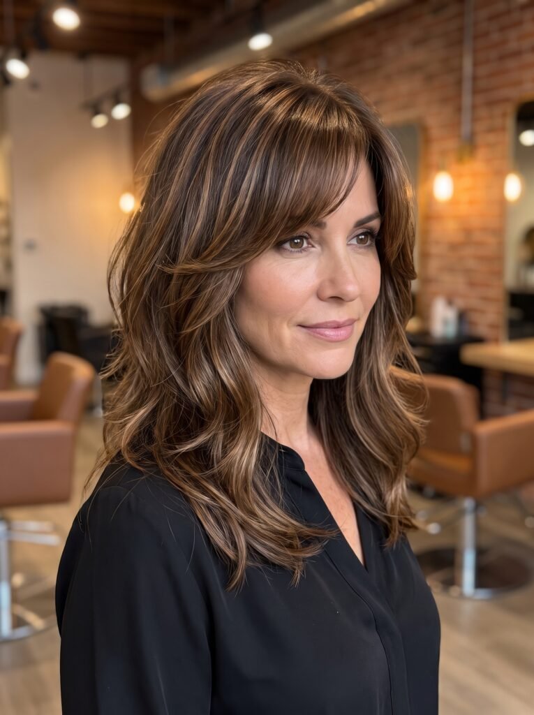 woman showcasing layered haircut 2k 202608090931