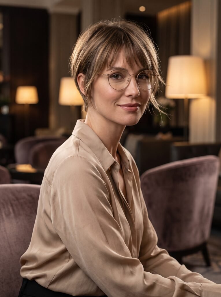 woman with pixie haircut eyeglasses 202608060828